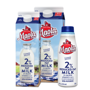Maola Ultra-Pasteurized 2% Reduced Fat Milk is available in multiple sizes.