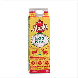 Maola Ultra-Pasteurized Egg Nog is available in quart cartons.