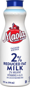 Maola 2% Reduced Fat Milk is available in 14 fl. oz. bottles.