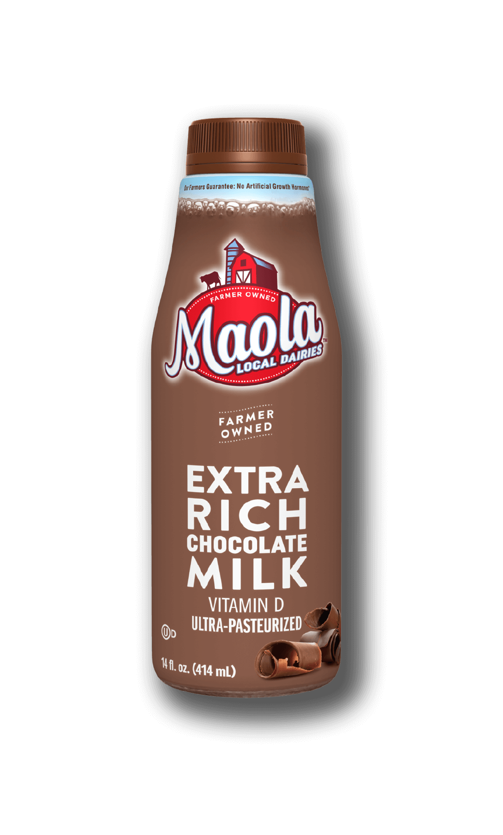 Maola Extra Rich Chocolate Milk is available in 14 fl. oz. bottles.