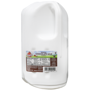 Maola Whole Chocolate Milk is available in a Gallon